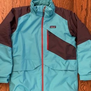Patagonia Winter Snow Coat. Boys XL (14).  Blue/Green with Black/Red Accents
